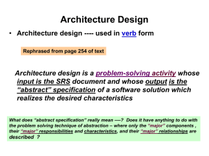 Software Architecture Design- (chapter 9)
