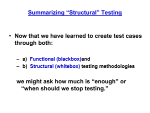Summarizing Structural Testing (chapter 11)