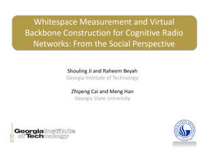 Whitespace Measurement and Virtual Backbone Construction for Cognitive Radio