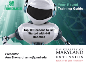 Top 10 Reasons to Get Started with 4-H Robotics PPT
