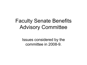 resentation by LSU Benefits Committee Chair Roger Laine to LSU Faculty Issues Discussion Series [February 2010]