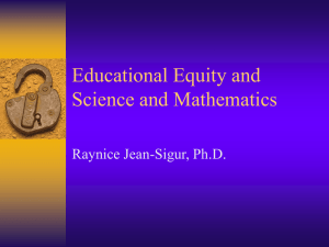 Educational Equity and Science and Mathematics
