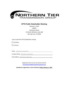 NTTG Public Stakeholder Meeting February 7, 2013 UAMPS Conference Room