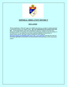 IMPERIAL IRRIGATION DISTRICT  DISCLAIMER