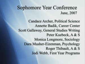 Sophomore Year Conference Presentation