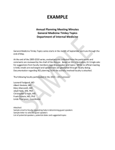 EXAMPLE  Annual Planning Meeting Minutes General Medicine Timley Topics
