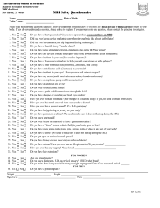 MRI Safety Questionnaire