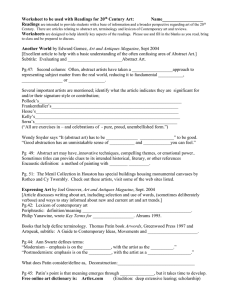 Worksheet to be used with Readings for 20 Readings