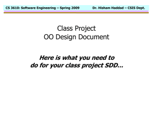Class Project SDD Slides