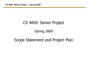 Scope Statement and Project Plan