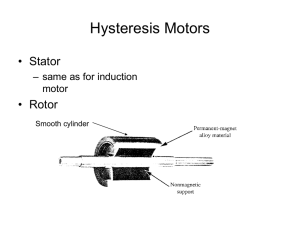 Hysteresis Motors • Stator • Rotor – same as for induction