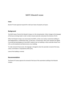 MATC Wasatch Lease Issue  Background