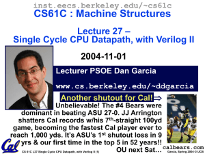 CS61C : Machine Structures – Lecture 27