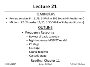 Lecture 21 REMINDERS