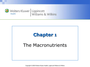 Chapter The Macronutrients 1
