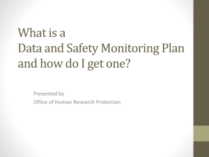 Data Safety Monitoring Plan