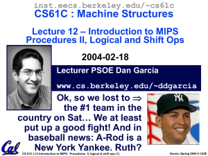 CS61C : Machine Structures