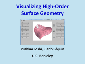 Visualizing High-Order Surface Geometry Pushkar Joshi,  Carlo Séquin U.C. Berkeley