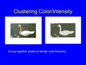 Clustering Color/Intensity Group together pixels of similar color/intensity.