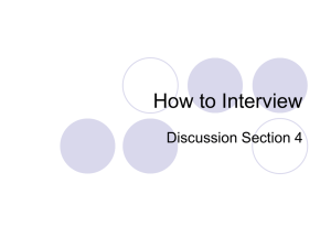 How to Interview Discussion Section 4
