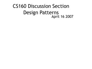 CS160 Discussion Section Design Patterns April 16 2007