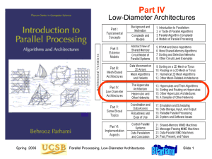 Part IV Low-Diameter Architectures Spring  2006 Parallel Processing, Low-Diameter Architectures