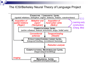 The ICSI/Berkeley Neural Theory of Language Project ECG Learning early constructions