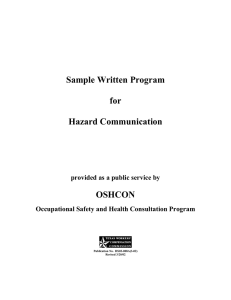 Sample Written Program  for Hazard Communication