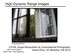 High Dynamic Range Images CS194: Image Manipulation &amp; Computational Photography