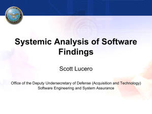 Systemic Analysis of Software Findings