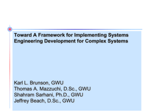 Toward A Framework for Implementing Systems Engineering Development for Complex Systems