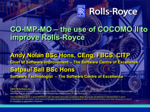 CO-IMP-MO the use of COCOMO II to improve Rolls-Royce