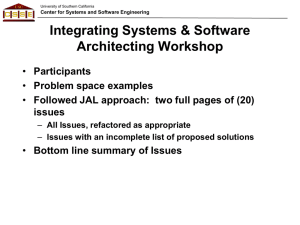 Integrating Systems &amp; Software Architecting Workshop