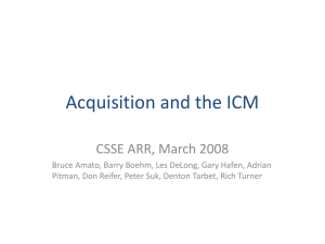Acquisition and the ICM CSSE ARR, March 2008