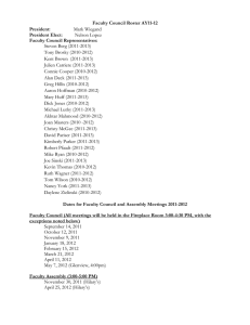 Faculty Council and Committee Rosters 2011-2012