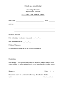 Private and Confidential  SELF-CERTIFICATION FORM
