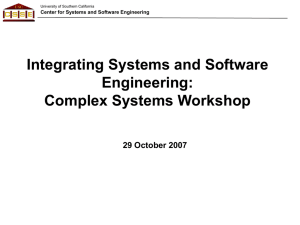 Integrating Systems and Software Engineering Issues for Complex Systems