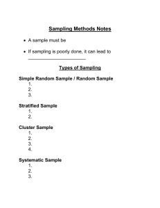Sampling Methods Notes