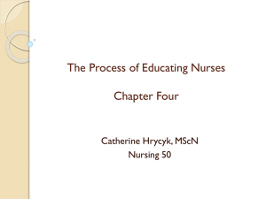 The Process of Educating Nurses Chapter Four Catherine Hrycyk, MScN Nursing 50