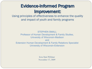Evidence-Informed Program Improvement: Using principles of effectiveness to enhance the quality and impact of youth and family programs