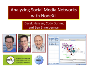Analyzing Social Media Networks with NodeXL Derek Hansen, Cody Dunne, and Ben Shneiderman