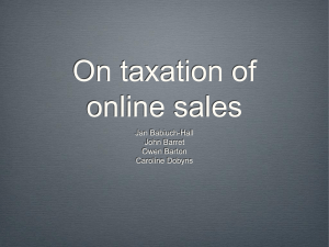 On taxation of online sales Jan Babiuch-Hall John Barret