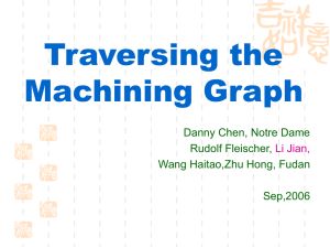 Traversing the Machining Graph Danny Chen, Notre Dame Rudolf Fleischer,