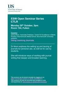 ESW Open Seminar Series CTLR  Monday 28