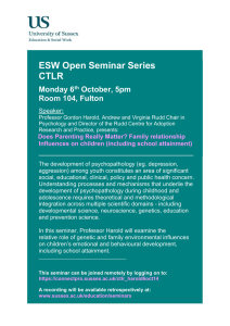 ESW Open Seminar Series CTLR  Monday 6