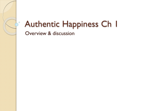 overview of Authentic Happiness, Chapter 1