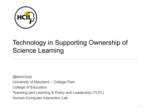 Technology in Supporting Ownership of Science Learning