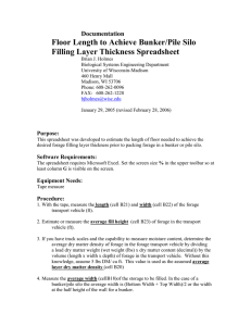 Floor Length to Achieve Bunker/Pile Silo Filling Layer Thickness Spreadsheet Documentation