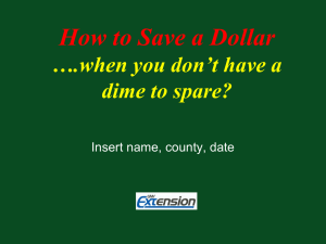 How to Save a Dollar ….when you don’t have a