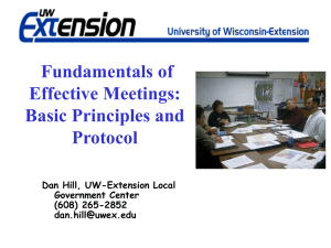 Fundamentals of Effective Meetings: Basic Principles and Protocol